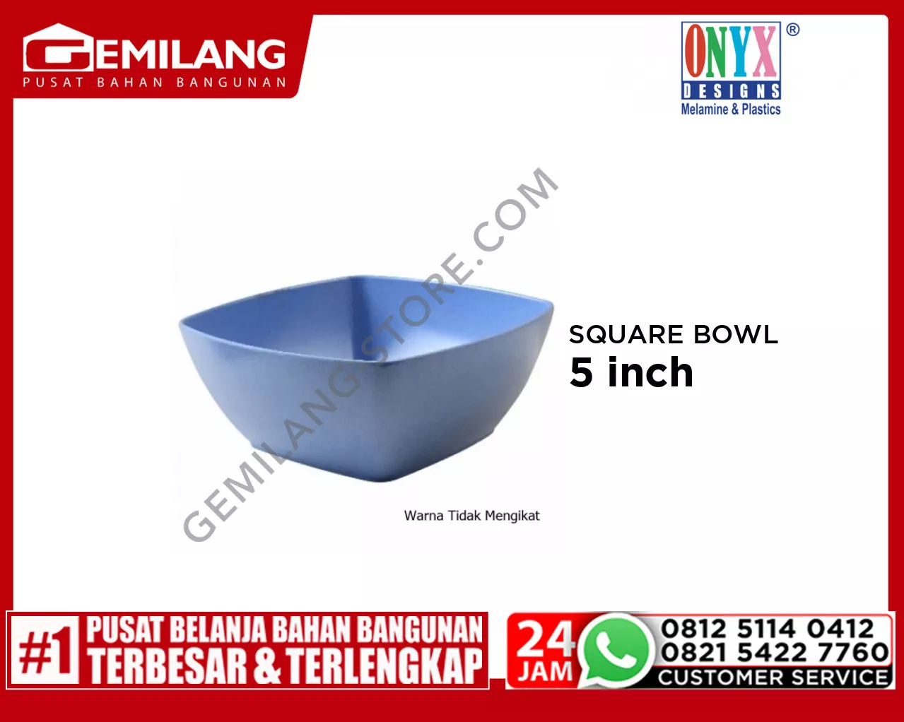 ONYX SQUARE BOWL GREEN EMERALD 2905.GES002 5inch