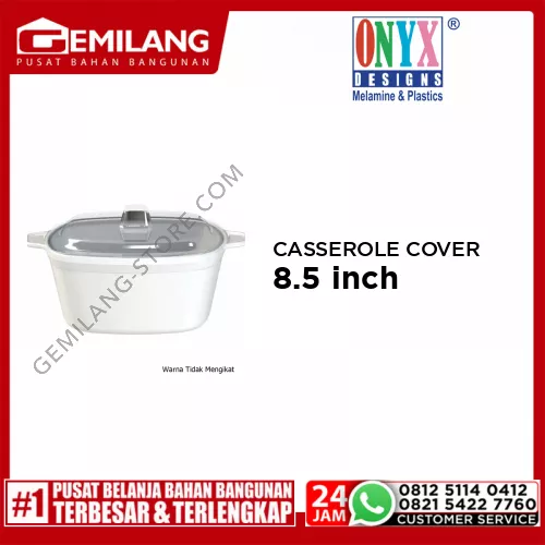 ONYX HIGH SQUARE CASSEROLE COVER TRANS AMC85BAC.GES002 8.5inch