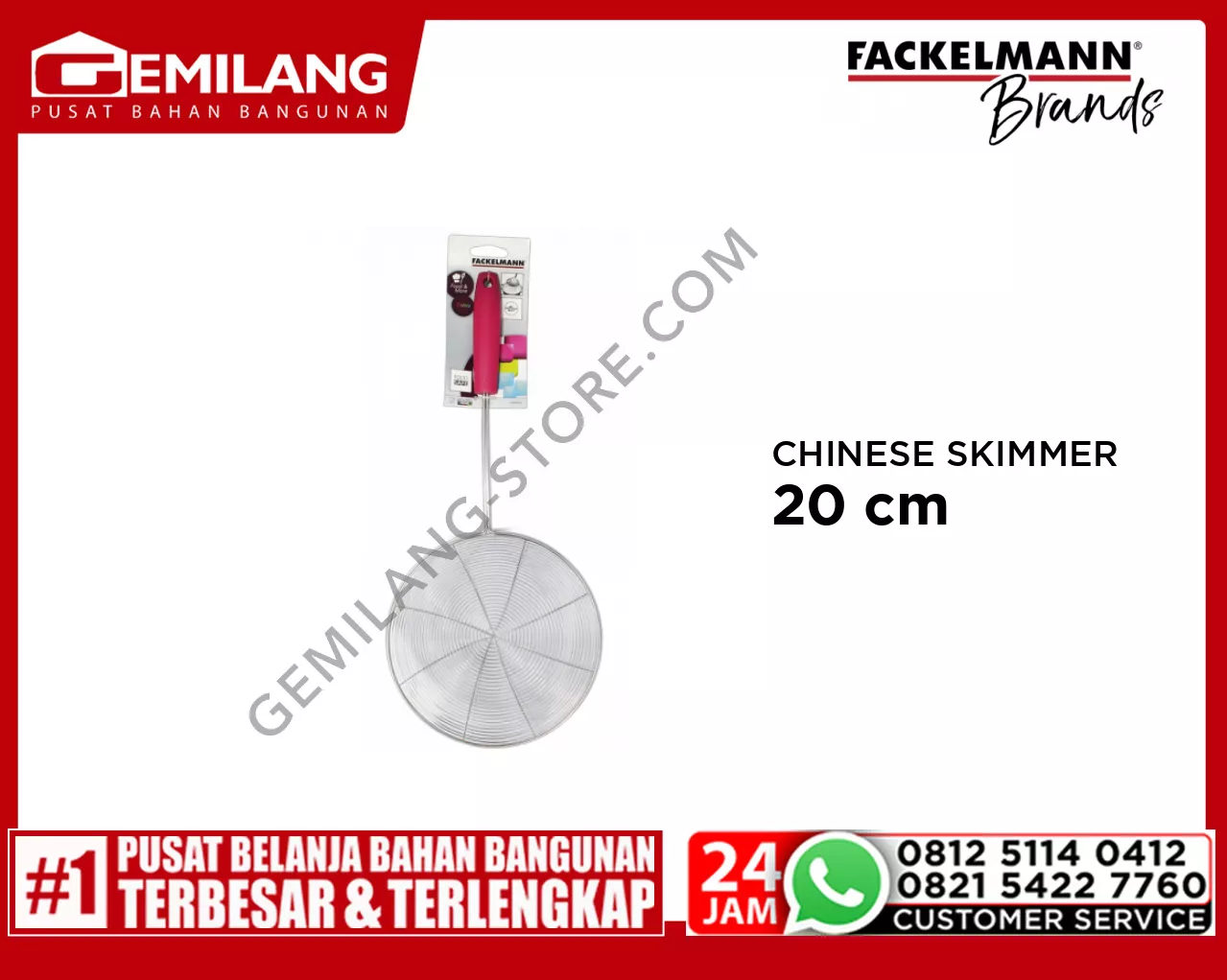 FACKELMAN CHINESE SKIMMER COLOR HANDLE 20cm