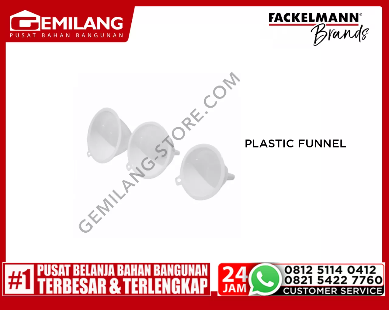 FACKELMANN PLASTIC FUNNEL 3pc