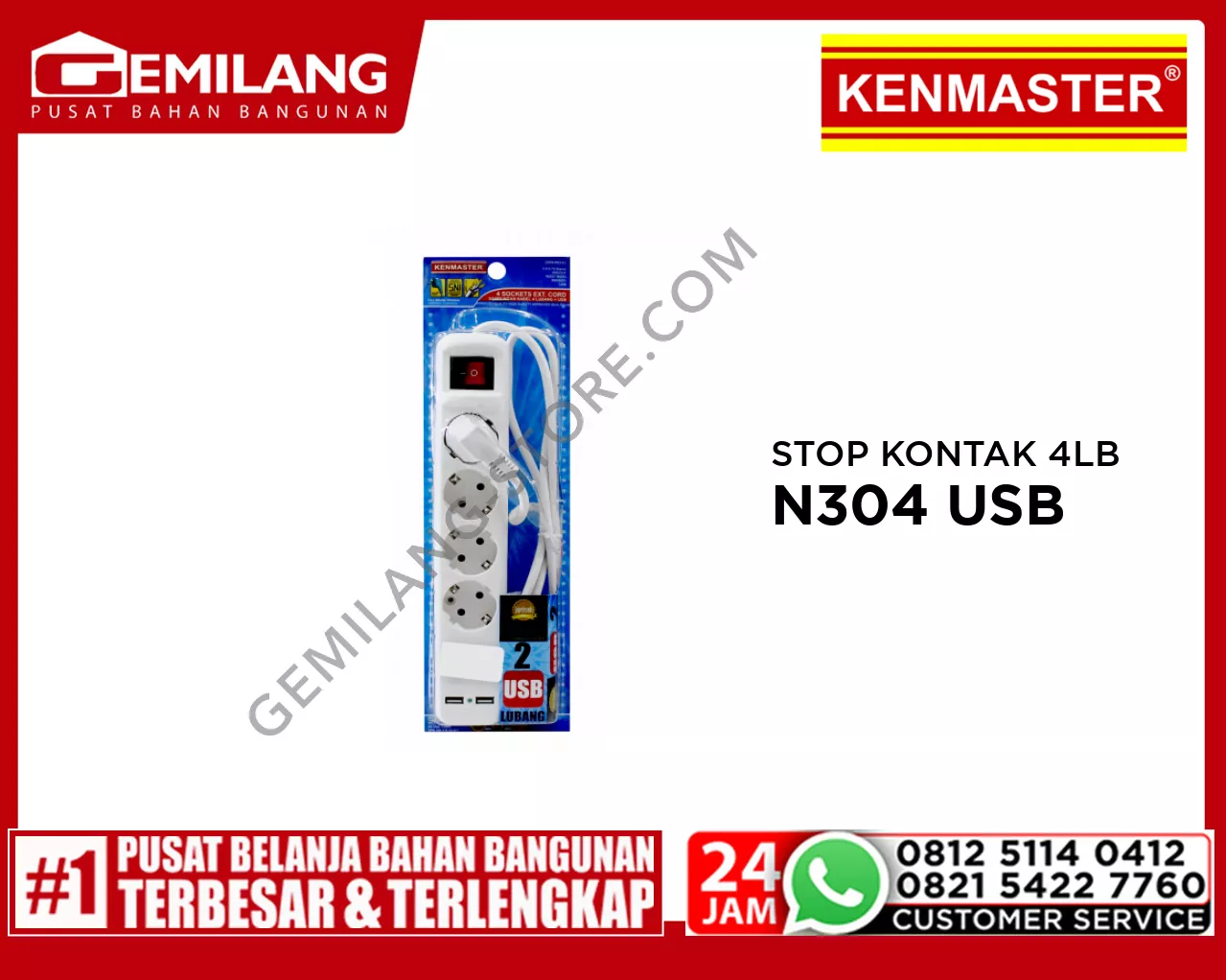 KENMASTER STOP KONTAK 4LB N304 USB (BLS)