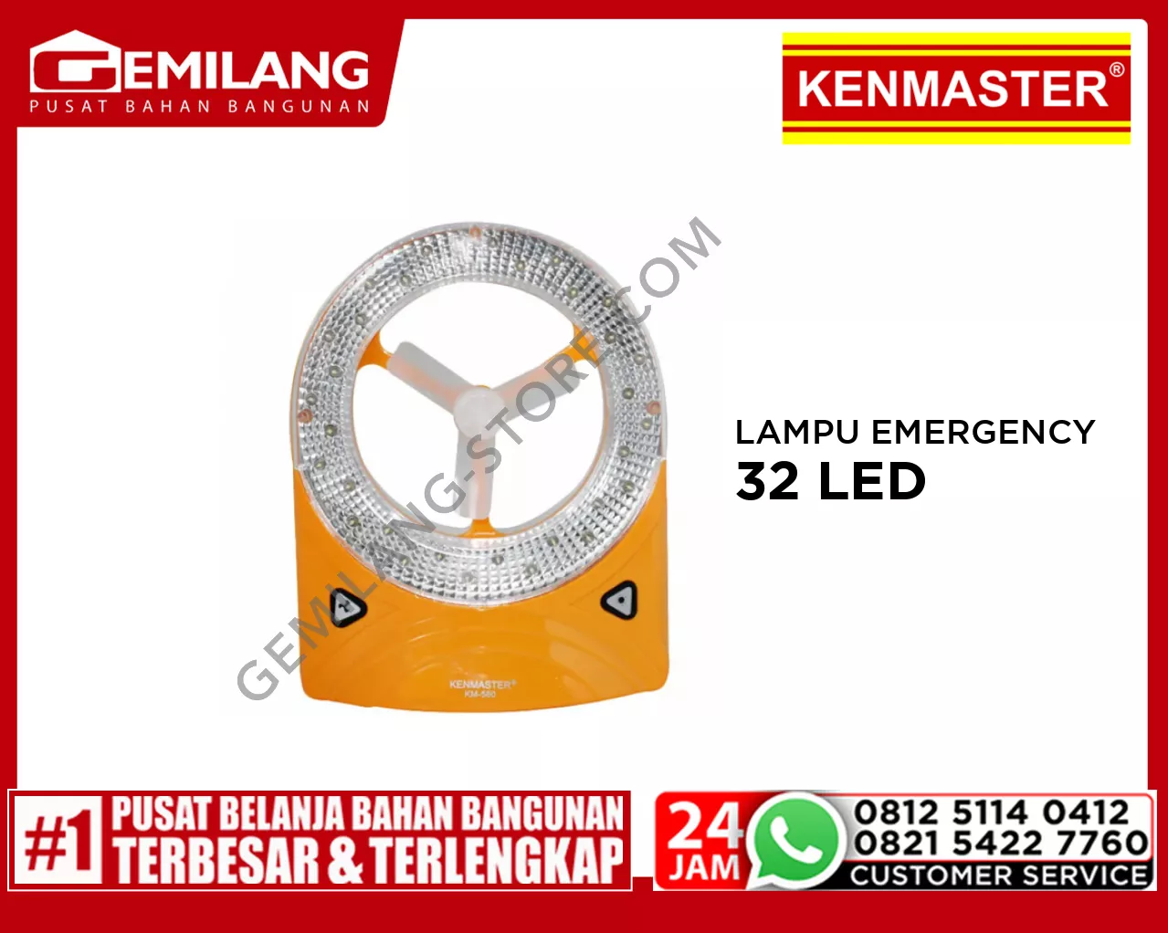 KENMASTER LAMPU EMERGENCY + KIPAS 32 LED KM 560