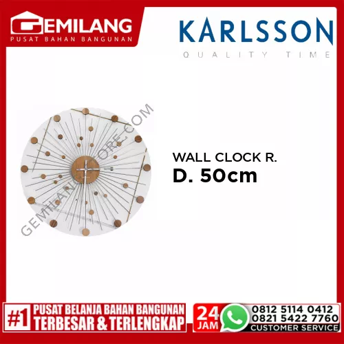 KARLSSON WALL CLOCK REMOTE DISC WOOD D.50cm EXCL 1AA BATT.KA5179