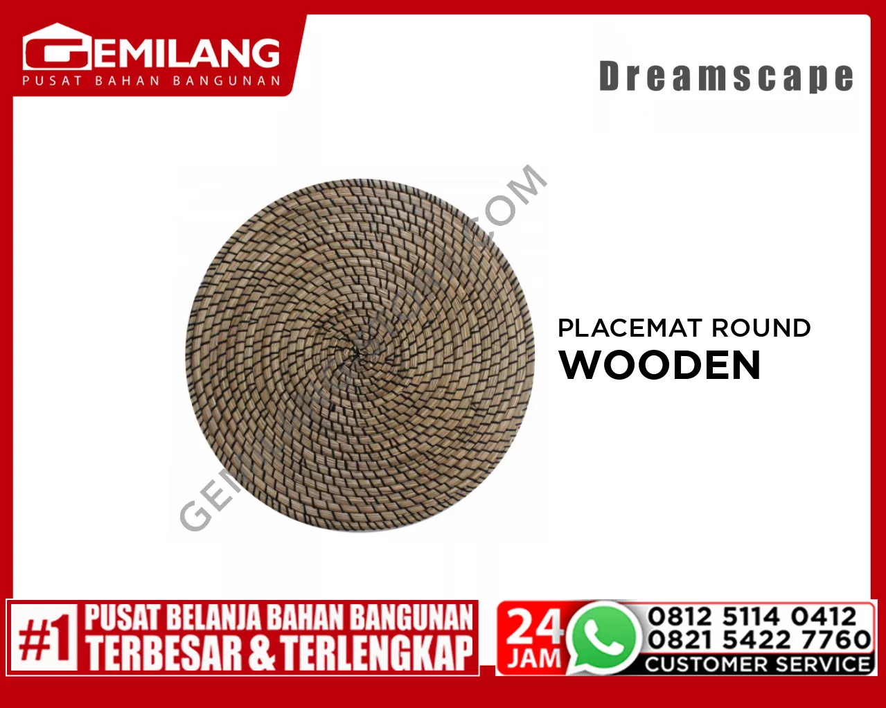 PLACEMAT ROUND WOODEN