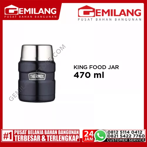 THERMOS STAINLESS KING FOOD JAR W/FOLDING SPOON MIDNIGHT BLUE THMSK-3000 MB