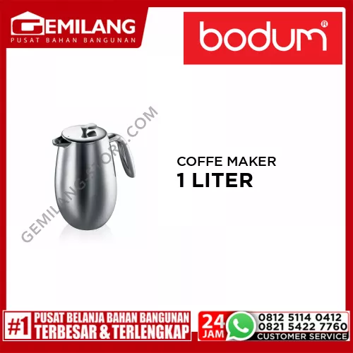 BODUM COLOMBIA COFFE MAKER DOUBLE WALL 8 CUP 34 OZ 1308-16