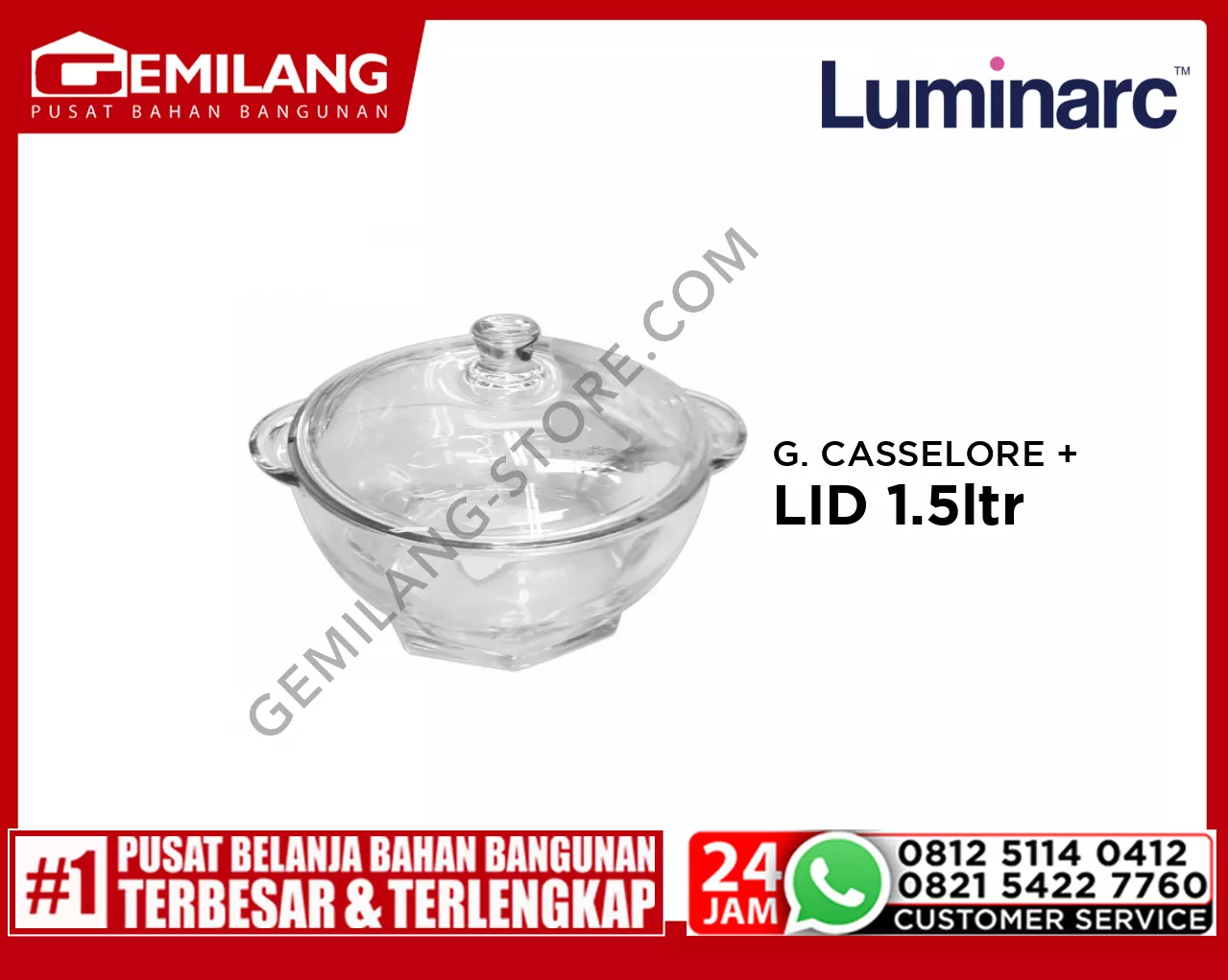 LUMINARC GRANITY CASSELORE  + LID 1.5ltr
