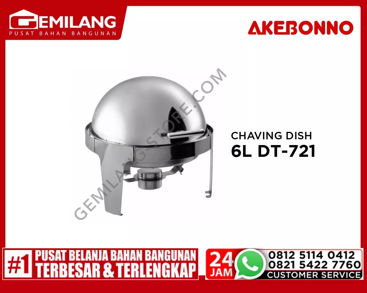 AKEBONNO ROUND ROLL CHAFING DISH 6ltr DT-721