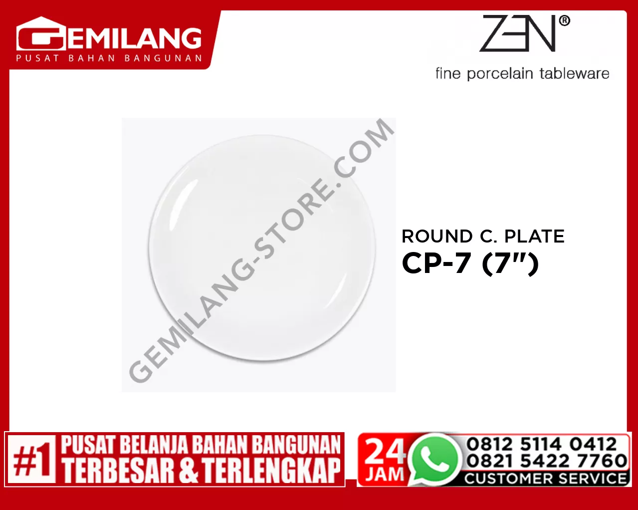 ZEN ROUND COUPE PLATE CP-7 (7inch)