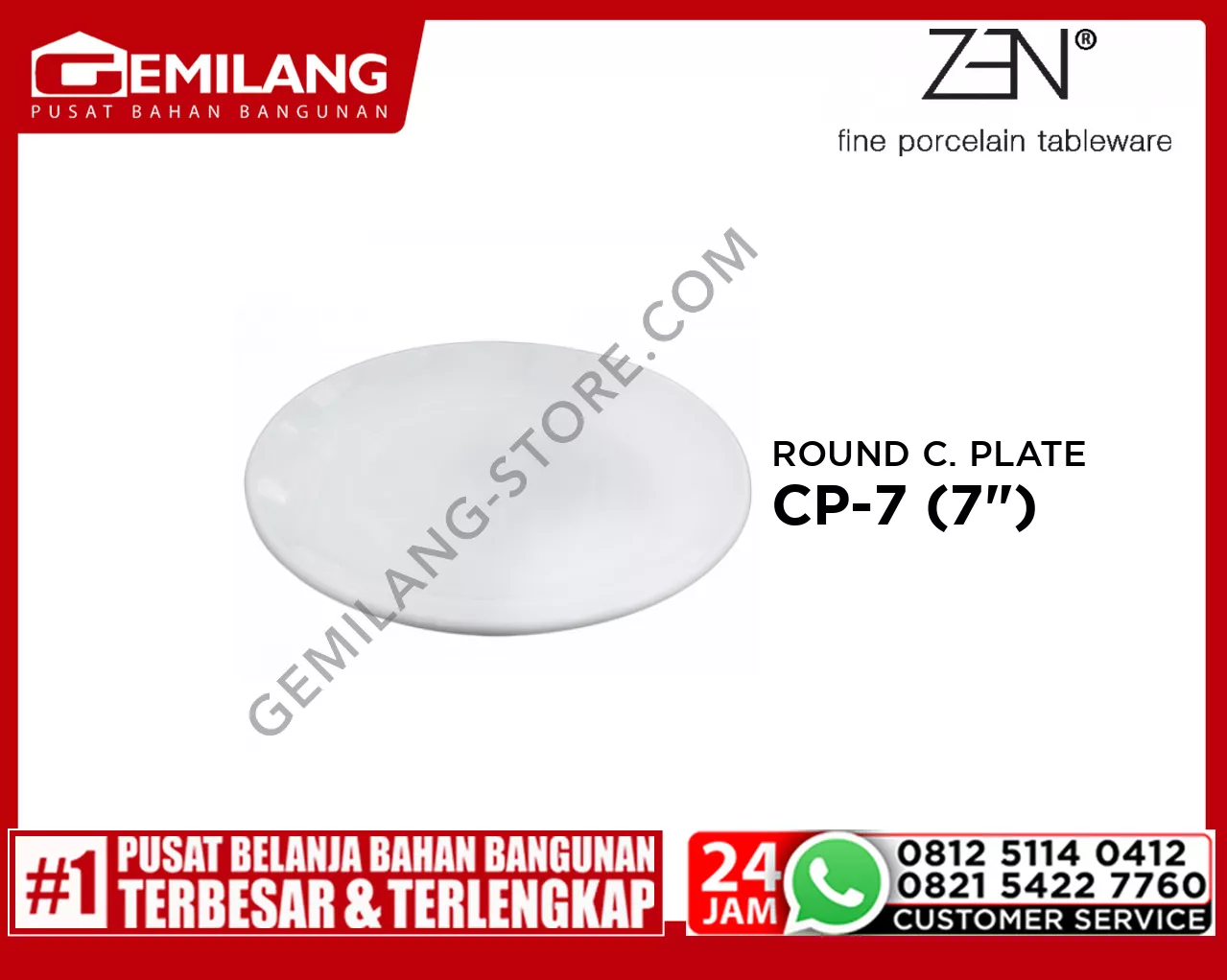 ZEN ROUND COUPE PLATE CP-7 (7inch)