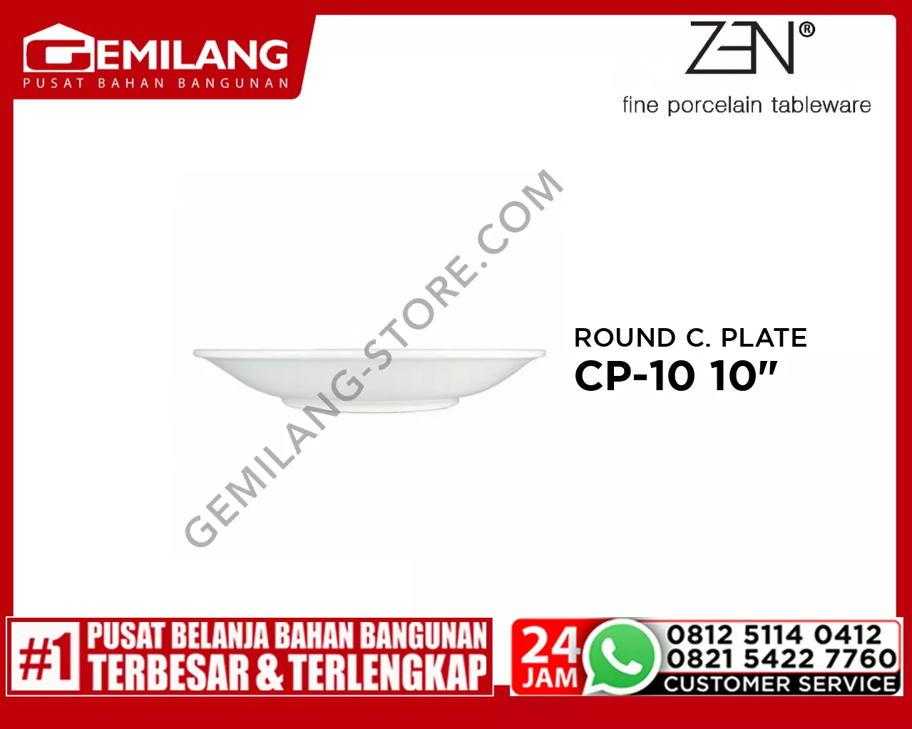 ZEN ROUND COUPE PLATE CP-10 (10inch)