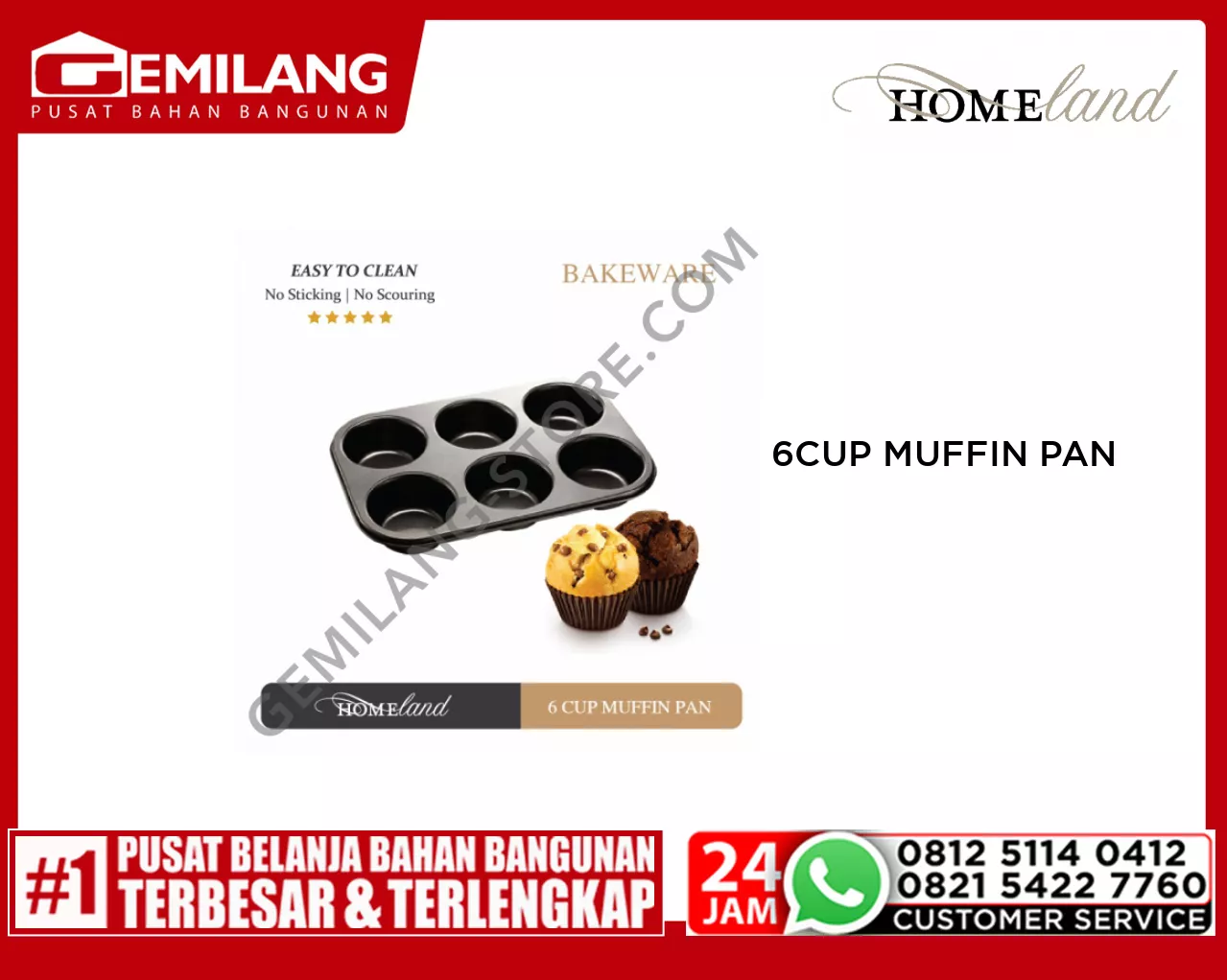 HOMELAND 6 CUP MUFFIN PAN GREY