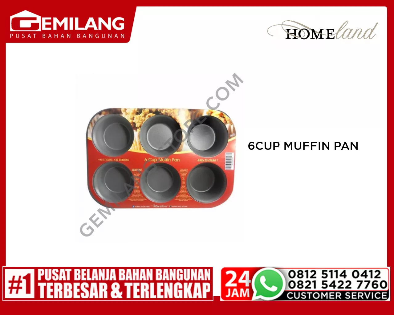 HOMELAND 6 CUP MUFFIN PAN GREY