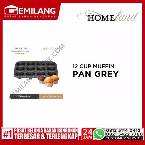 HOMELAND 12 CUP MUFFIN PAN GREY