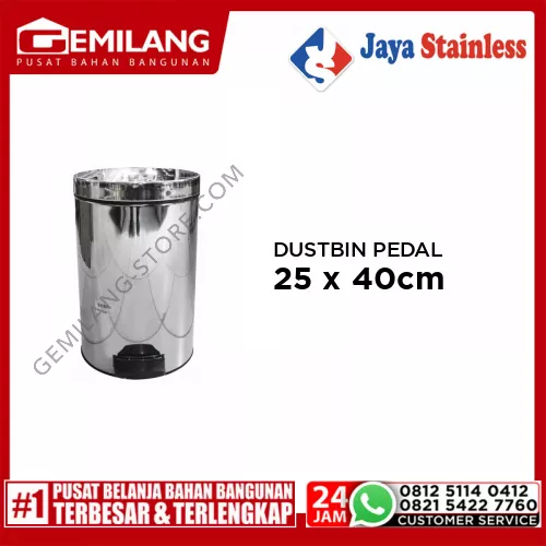 JAYA STAINLESS DUSTBIN PEDAL STAINLESS JS-PD10S 25 x 40cm