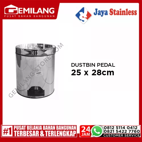 JAYA STAINLESS DUSTBIN PEDAL STAINLESS JS-PD7S 25 x 28cm