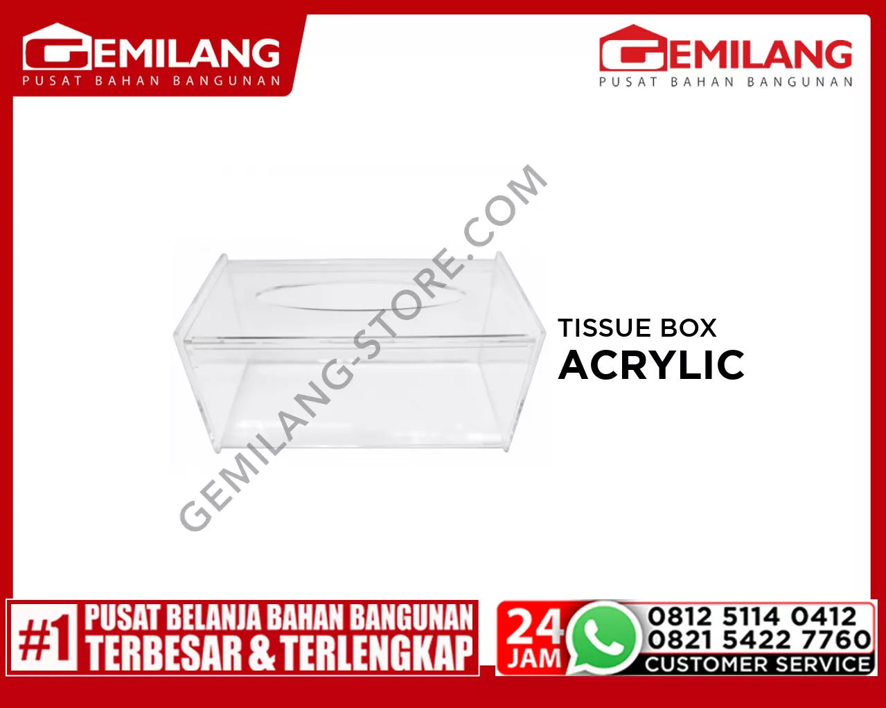TISSUE BOX ACRYLIC 22,6 x 11,2 x 11,5cm