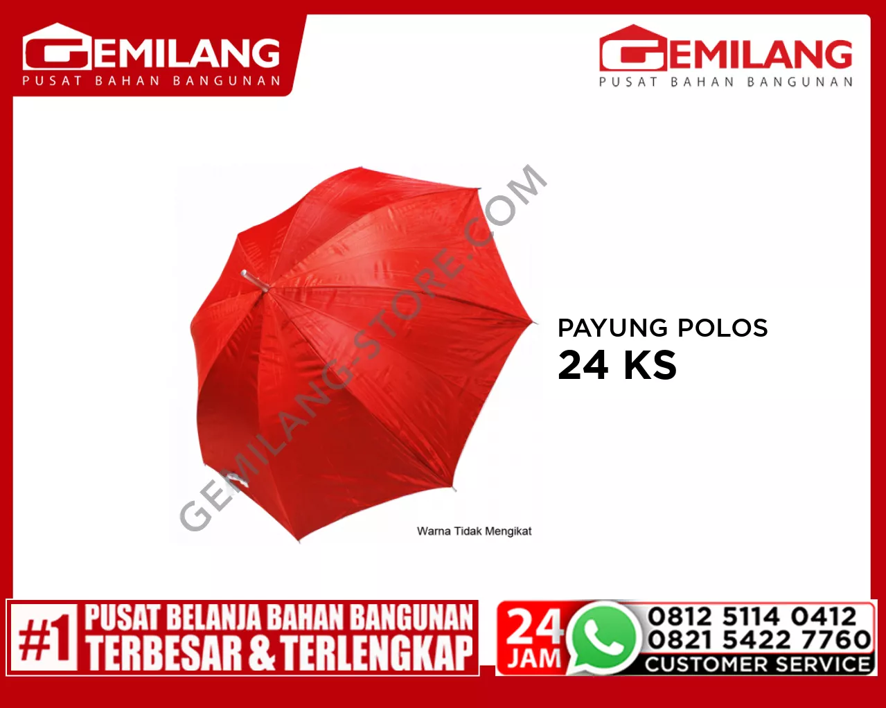 PAYUNG POLOS SILVER 24 KS