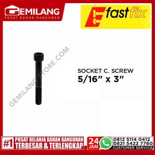 FAST FIX SOCKET CAP SCREW 5/16inch x 3inch 4pc/PAK (M)