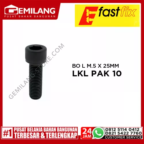 BO L M.5 X 25MM LKL PAK 10 @ 10 PC