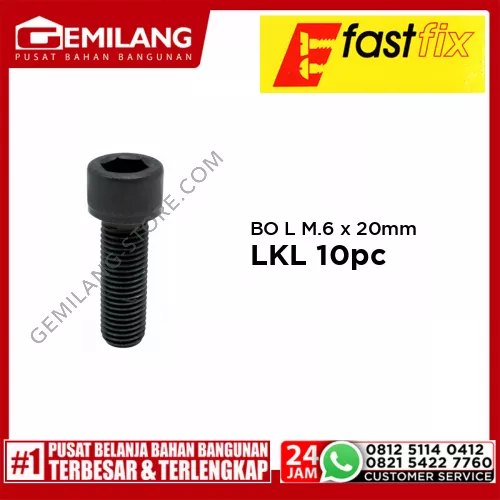 FAST FIX BO L M.6 x 20mm LKL 10pc/PAK