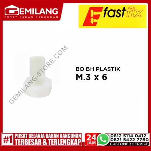 FAST FIX BO BH PLASTIK M.3 x 6 IMP 1pc/PAK