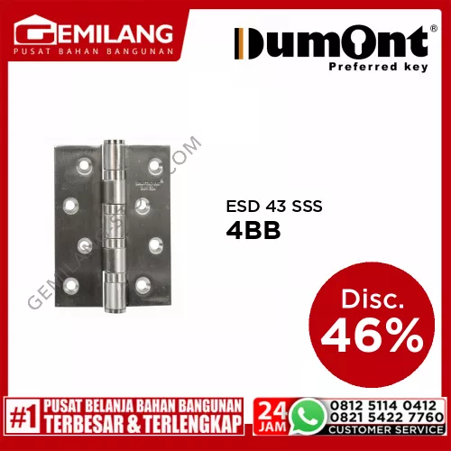 DUMONT ENGSEL SS304 ESD 43 SSS 4 x 3 x 3mm 4BB