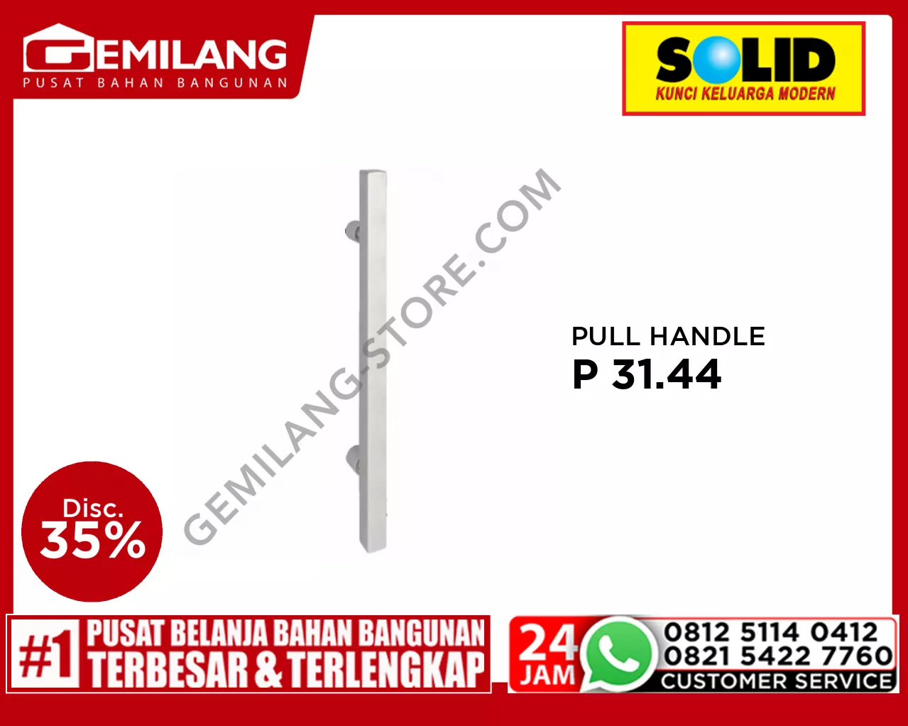 SOLID PULL HANDLE P 31.44 US32D