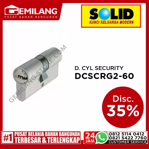 DC SCR G2-60 DOUBLE CYL SECURITY GRADINO US26D